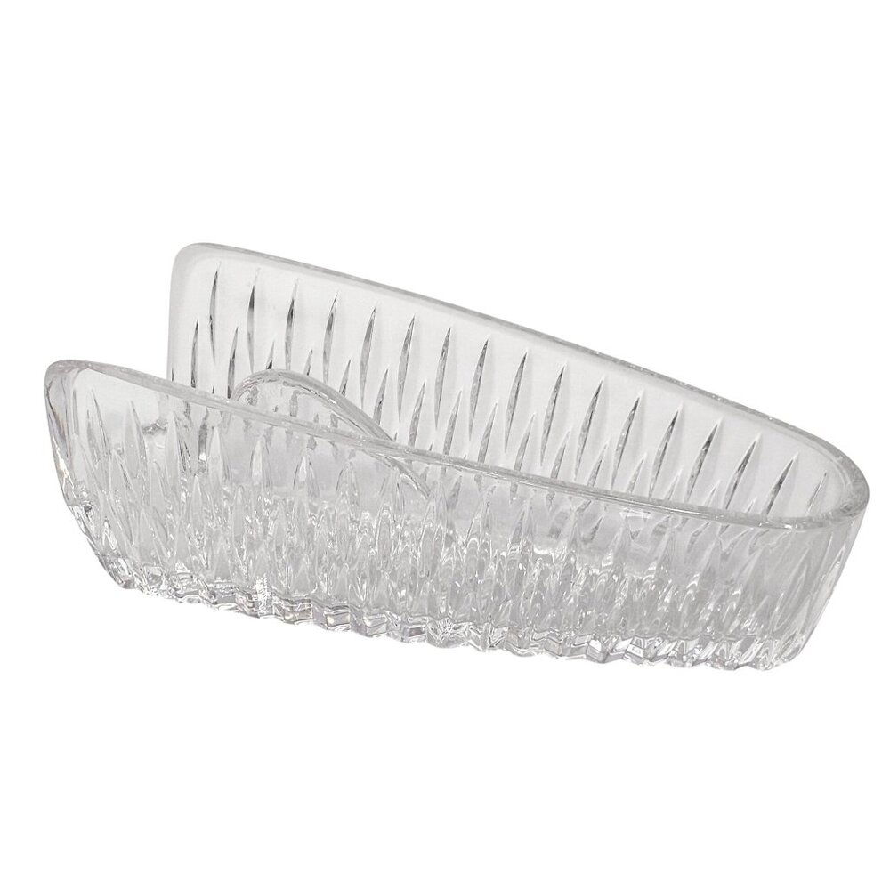 Princess House Highlights Knife Holder Crystal 7" silverware flatware buffet
